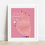 'It's Going To Be Ok' Positive Ok Hand Wall Art Print, thumbnail 2 of 3