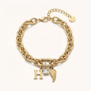 Charm Builder™ Gold Chunky Oval Chain Clasp Charm Bracelet, 2 of 11