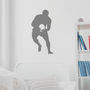 Rugby Player Silhouette Wall Sticker, thumbnail 1 of 6
