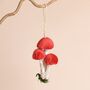 Red Mushroom Cluster Hanging Decoration, thumbnail 1 of 3