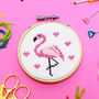 Flamingo Mini Cross Stitch Craft Kit, thumbnail 1 of 5