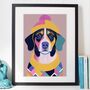 Cosy Dog Portrait Illustration Art Print, thumbnail 3 of 3