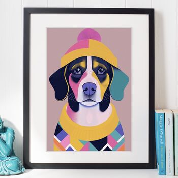 Cosy Dog Portrait Illustration Art Print, 3 of 3