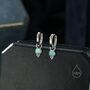 Vintage Inspired Aqua Green Opal Hoop Earrings, thumbnail 1 of 9