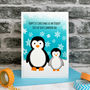 'Penguins' First Christmas Card From Baby Or Grandchild, thumbnail 1 of 4