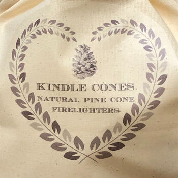 Valentines Kindle Cone Firelighters In A Cotton Bag, 2 of 4