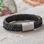 Men's Traveller Compass Personalised Leather Bracelet, thumbnail 1 of 10