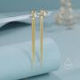 Starburst Dangle Drop Stud Earrings In Sterling Silver, thumbnail 3 of 11