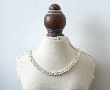 Seven.5mm Curb Chain In Solid Sterling Silver, 2 of 3