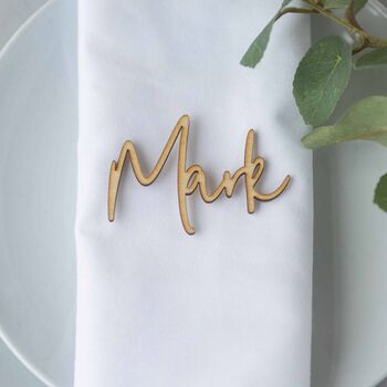 Personalised Scripted Wooden Wedding Place Name, 4 of 12
