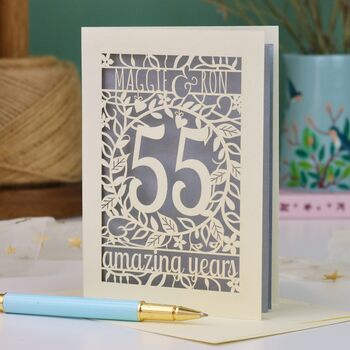 Emerald Wedding Anniversary Card 55 Amazing Years, 3 of 7