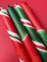 Red And Green Striped And Dip Dyed Christmas Candles 'Vintage Yuletide', thumbnail 1 of 3