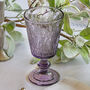 Set Of Four Vintage Embossed Coloured Wine Glasses, thumbnail 3 of 11