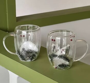 Pine Needles Festive Glass Mug, 2 of 2