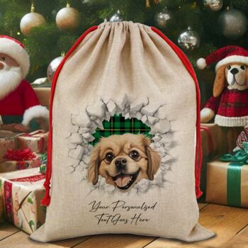 Personalised Christmas Tibetan Spaniel Break Through, 6 of 10