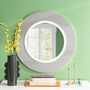 Round Decorative Wall Mirror Beaded Silver, thumbnail 1 of 4