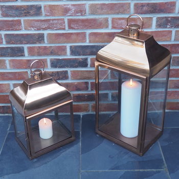 Rose Gold Candle Lantern Two Sizes, 5 of 12