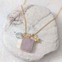 The Trio Rose Quartz Necklace, thumbnail 3 of 8