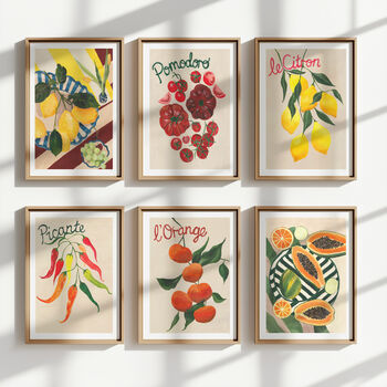 Mediterranean Fruit Print Set | Colourful Kitchen Wall Art, 2 of 12