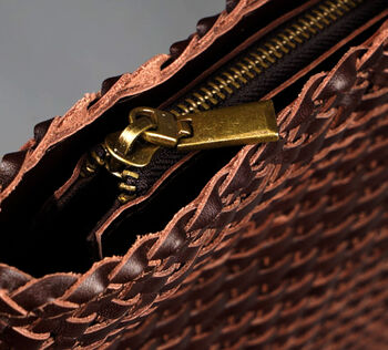 Hand Woven Genuine Leather Shopping Bag, 8 of 12