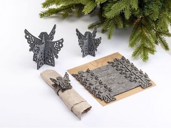 Angels Scandinavian Napkin Rings Set Of Six, 2 of 5