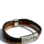 Personalised Men's Memorial Bracelet: Engraved Pendant With Ashes Keepsake Sympathy Gift, thumbnail 5 of 10