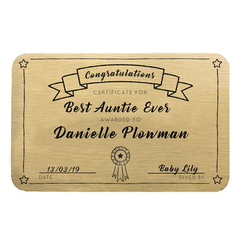 Personalised Gold Certificate Metal Sign, 5 of 9