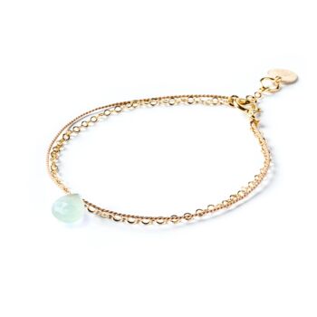 Sea Glass Chalcedony Gold And Silk Bracelet, 3 of 4