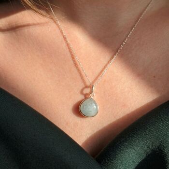 Aquamarine March Birthstone Sterling Silver Necklace, 2 of 4