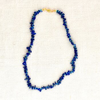 Blue Lapis Lazuli Necklace With Magnetic Clasp, 4 of 5