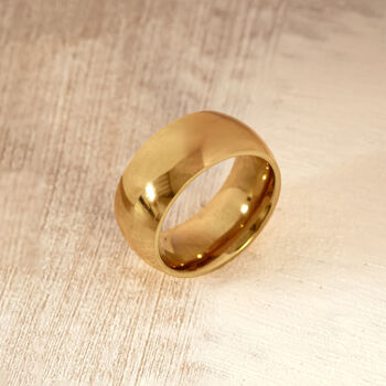 Gold Thick Solid Dome Ring Smooth Band, 2 of 4