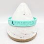 Teal Awareness Ribbon Bracelet Wristband, thumbnail 1 of 8