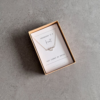 Friendship Heart Knot Necklace – Sterling Silver Gift For Best Friend, 5 of 11