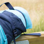 Turquoise Blue And Navy Fleece Picnic Blanket, thumbnail 2 of 4