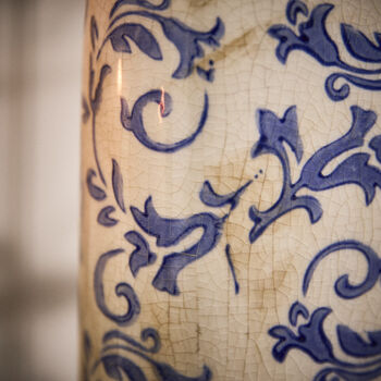 Solene Blue Botanical Bottle Vase, 4 of 6