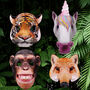 Animal Masks 3D Incl Tiger, Unicorn, Fox And Chimpanzee, thumbnail 1 of 11