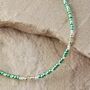 Green Metallic Beaded Necklace, thumbnail 2 of 7