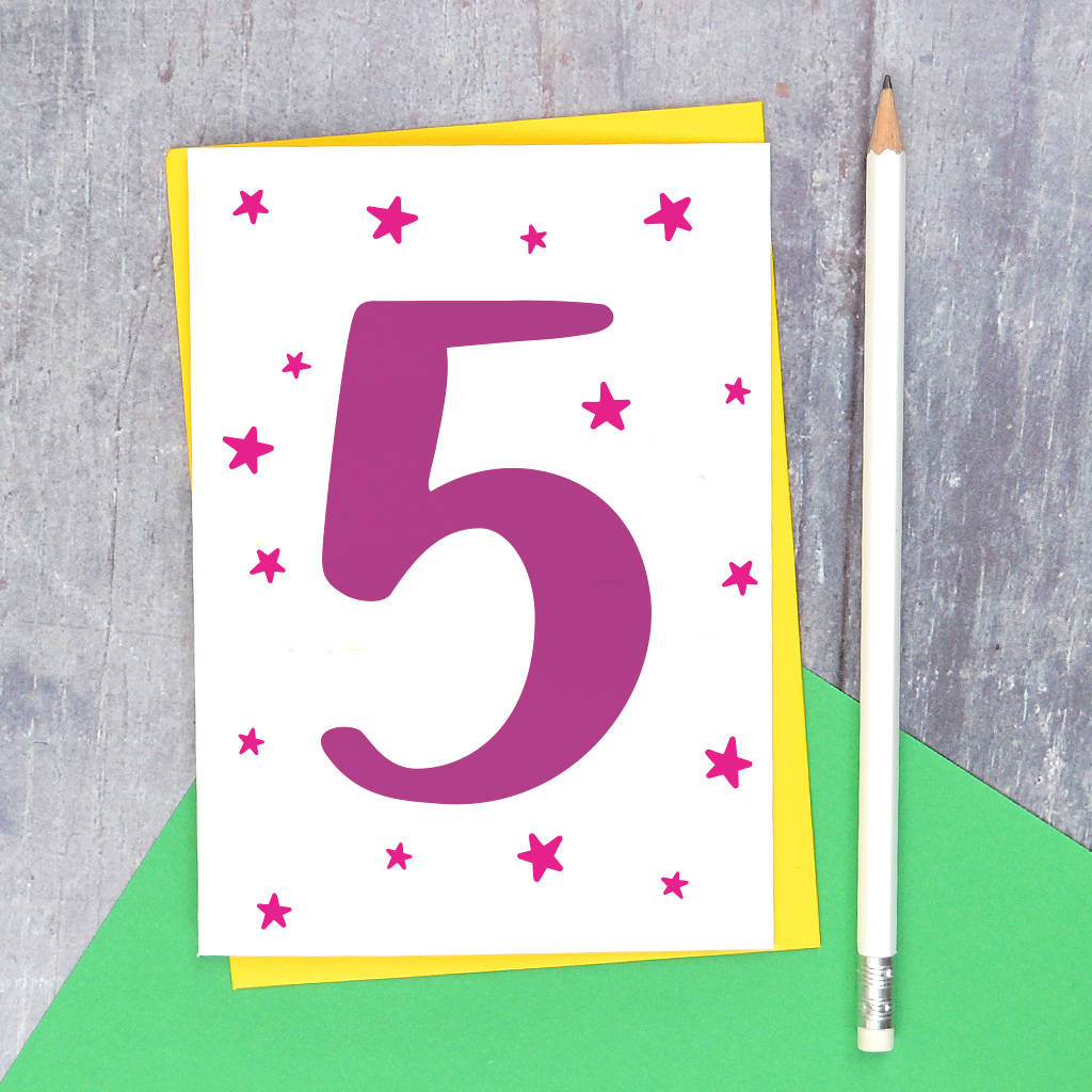 5th Birthday Card By Pink and Turquoise | notonthehighstreet.com