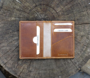 Woodland Range Small Bifold Tan Leather Wallet Rfid Safe, 5 of 7
