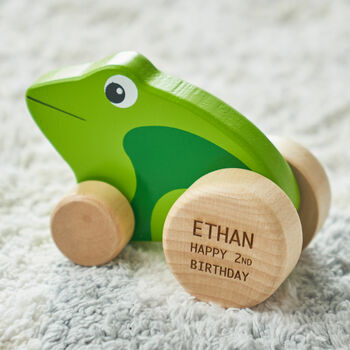 Personalised Wooden Toy Frog, 2 of 3