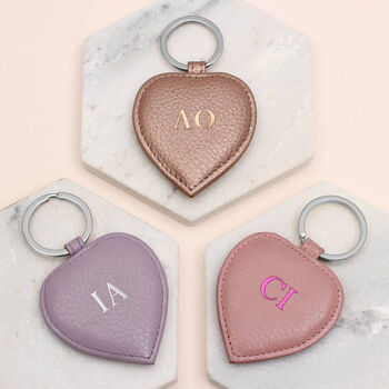 Personalised Luxury Leather Initial Keyring, 2 of 5