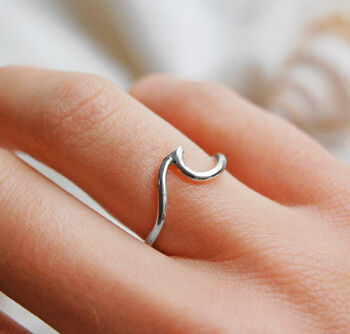 Ride The Wave Silver Stacking Ring, 3 of 7