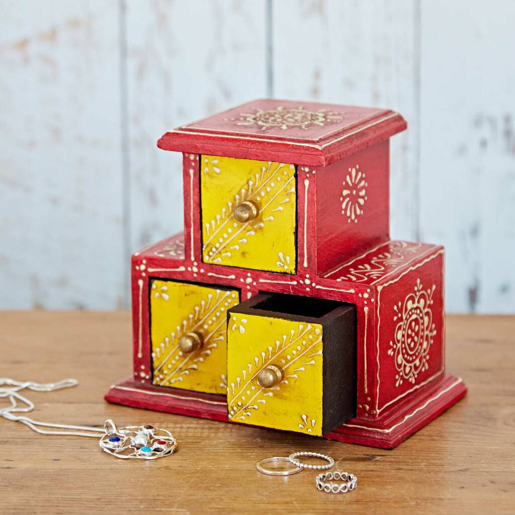 Almirah Handmade Wooden Drawer Box Set By Paper High