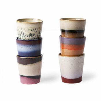 Set Of Six Colourful Glazed Espresso Cups, 2 of 2