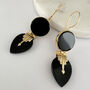 Black Onyx Deco Statement Earrings, thumbnail 5 of 8