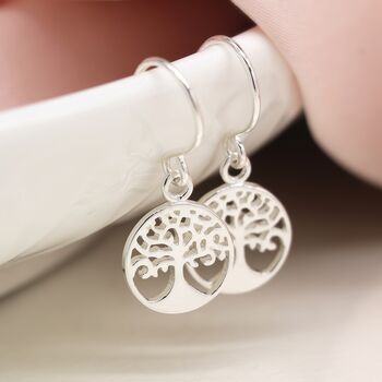 Sterling Silver Tree Of Life Drop Earrings, 2 of 7