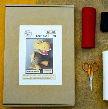 The Terrible T Rex Letterbox Stitch Kit, 2 of 5