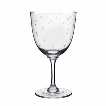 A Pair Of Crystal Wine Glasses With Stars Design, 2 of 2