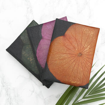 A6 Lotus Leaf Leather Notebook, 10 of 12