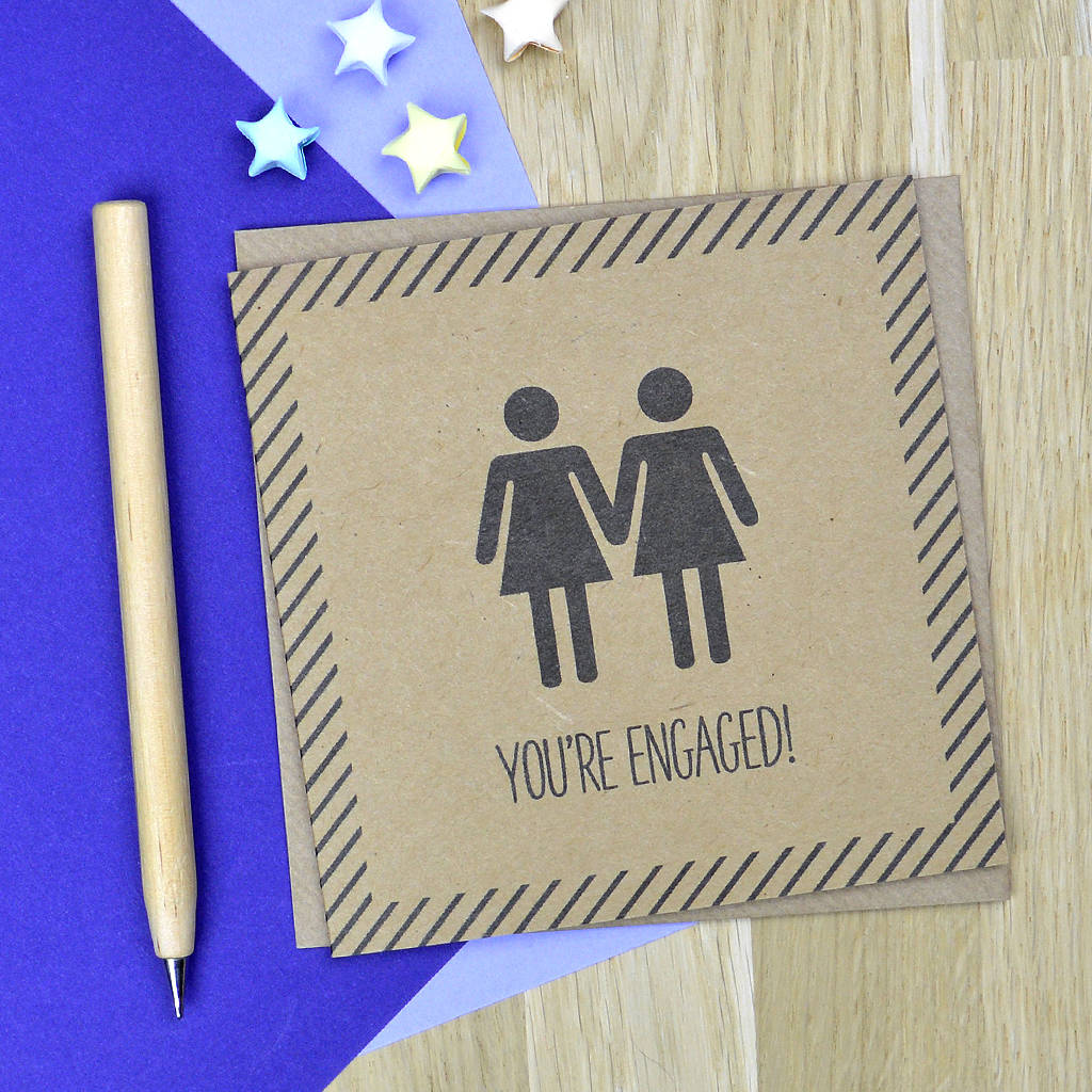 Lesbian Engagement Card By Pink And Turquoise 